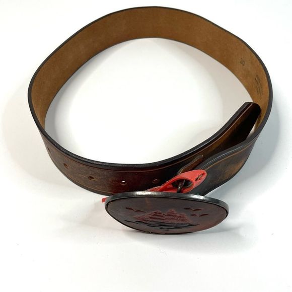 Levi’s Hand Tooled Hand Painted Leather Belt - Picture 8 of 12